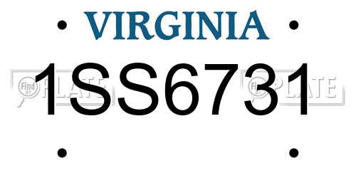 1SS6731 Virginia License Plate
