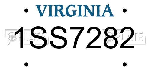 1SS7282 Virginia License Plate
