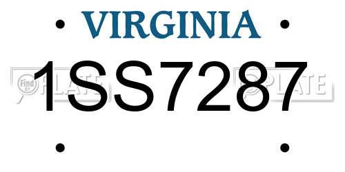1SS7287 Virginia License Plate