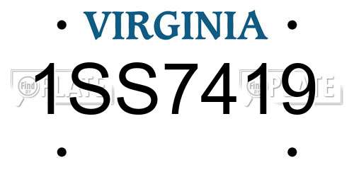 1SS7419 Virginia License Plate