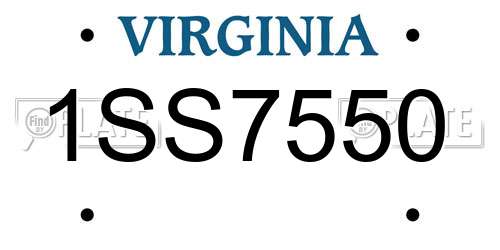1SS7550 Virginia License Plate