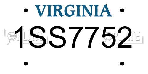 1SS7752 Virginia License Plate