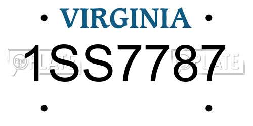 1SS7787 Virginia License Plate