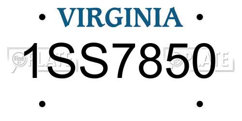1SS7850 Virginia License Plate