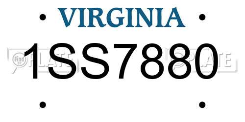 1SS7880 Virginia License Plate
