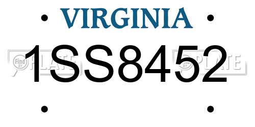 1SS8452 Virginia License Plate