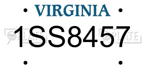 1SS8457 Virginia License Plate