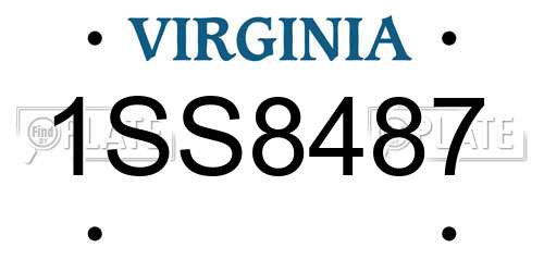 1SS8487 Virginia License Plate