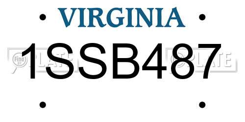 1SSB487 Virginia License Plate
