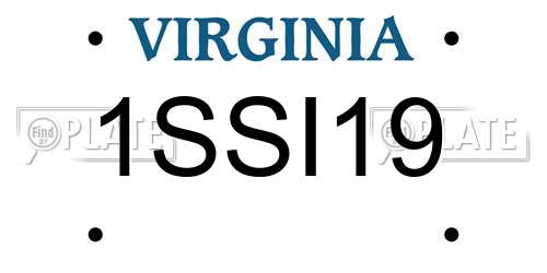 1SSI19 Virginia License Plate