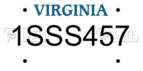 1SSS457 Virginia License Plate