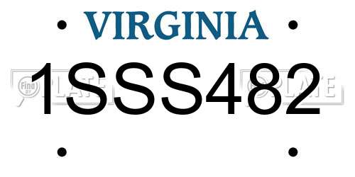 1SSS482 Virginia License Plate