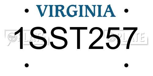 1SST257 Virginia License Plate