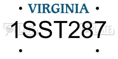 1SST287 Virginia License Plate