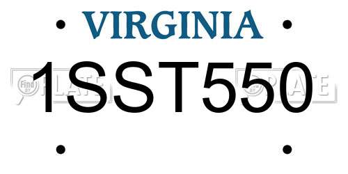 1SST550 Virginia License Plate