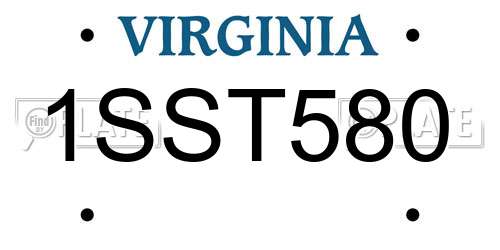 1SST580 Virginia License Plate
