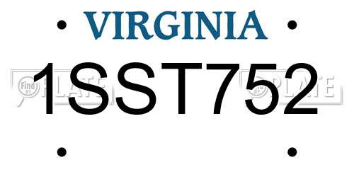 1SST752 Virginia License Plate
