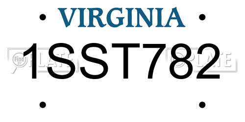 1SST782 Virginia License Plate