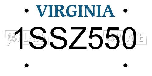1SSZ550 Virginia License Plate