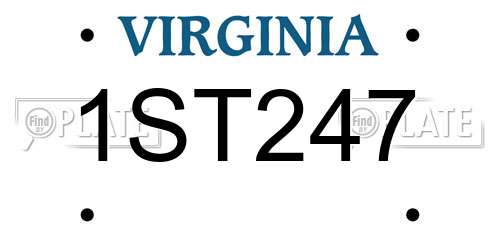 1ST247 Virginia License Plate