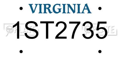 1ST2735 Virginia License Plate
