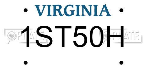 1ST50H Virginia License Plate