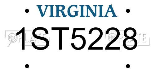 1ST5228 Virginia License Plate