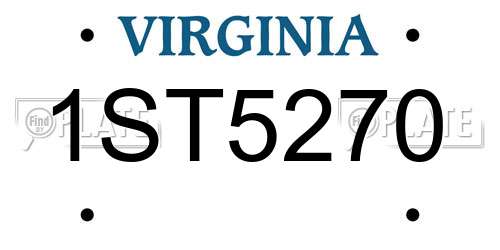 1ST5270 Virginia License Plate
