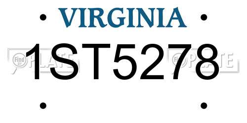 1ST5278 Virginia License Plate