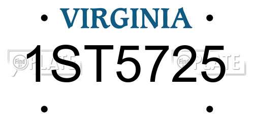 1ST5725 Virginia License Plate