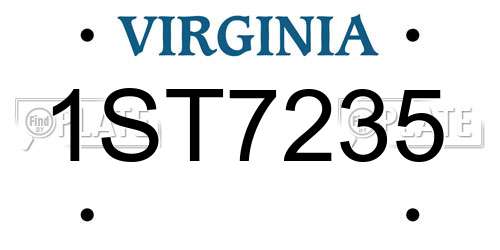 1ST7235 Virginia License Plate