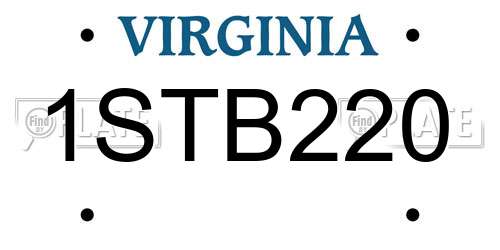 1STB220 Virginia License Plate