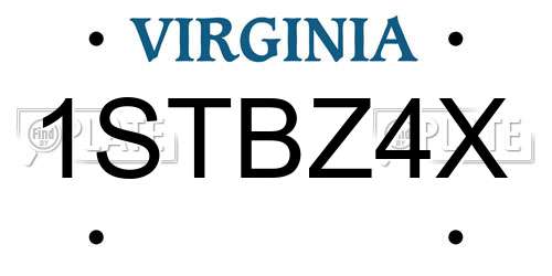 1STBZ4X Virginia License Plate