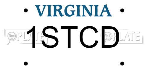 1STCD Virginia License Plate