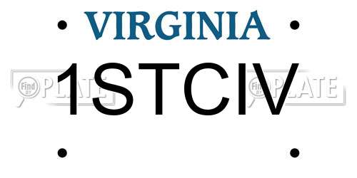 1STCIV Virginia License Plate