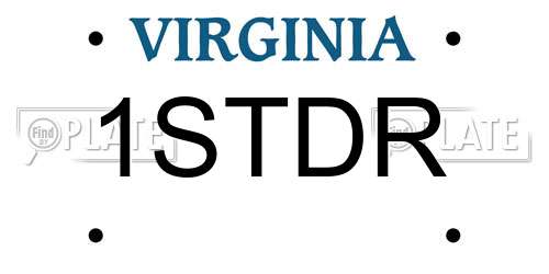 1STDR Virginia License Plate