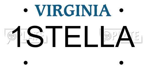 1STELLA Virginia License Plate