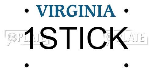 1STICK Virginia License Plate