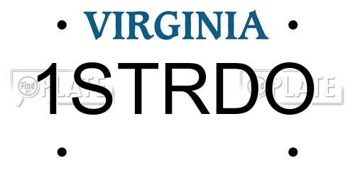 1STRDO Virginia License Plate
