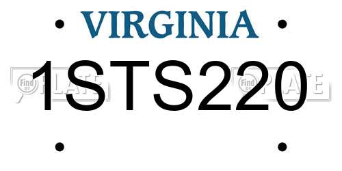 1STS220 Virginia License Plate