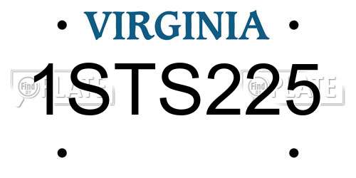 1STS225 Virginia License Plate