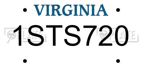 1STS720 Virginia License Plate