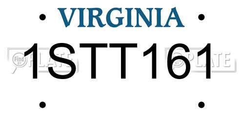 1STT161 Virginia License Plate