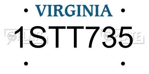 1STT735 Virginia License Plate