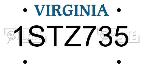 1STZ735 Virginia License Plate