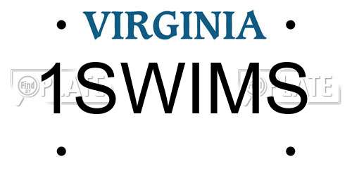 1SWIMS Virginia License Plate