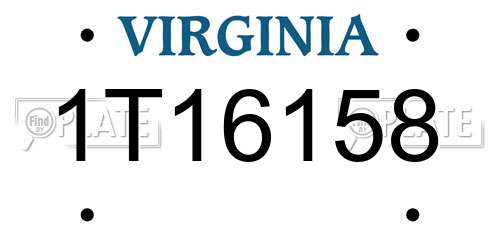 1T16158 Virginia License Plate
