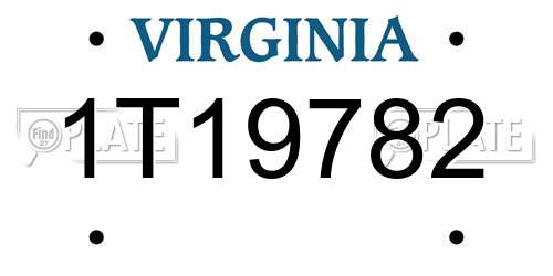 1T19782 Virginia License Plate