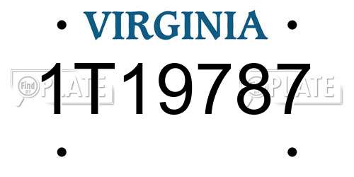 1T19787 Virginia License Plate