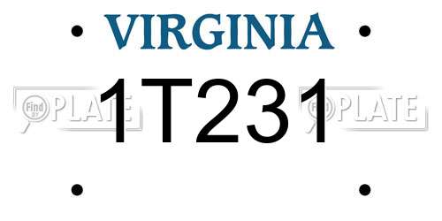 1T231 Virginia License Plate